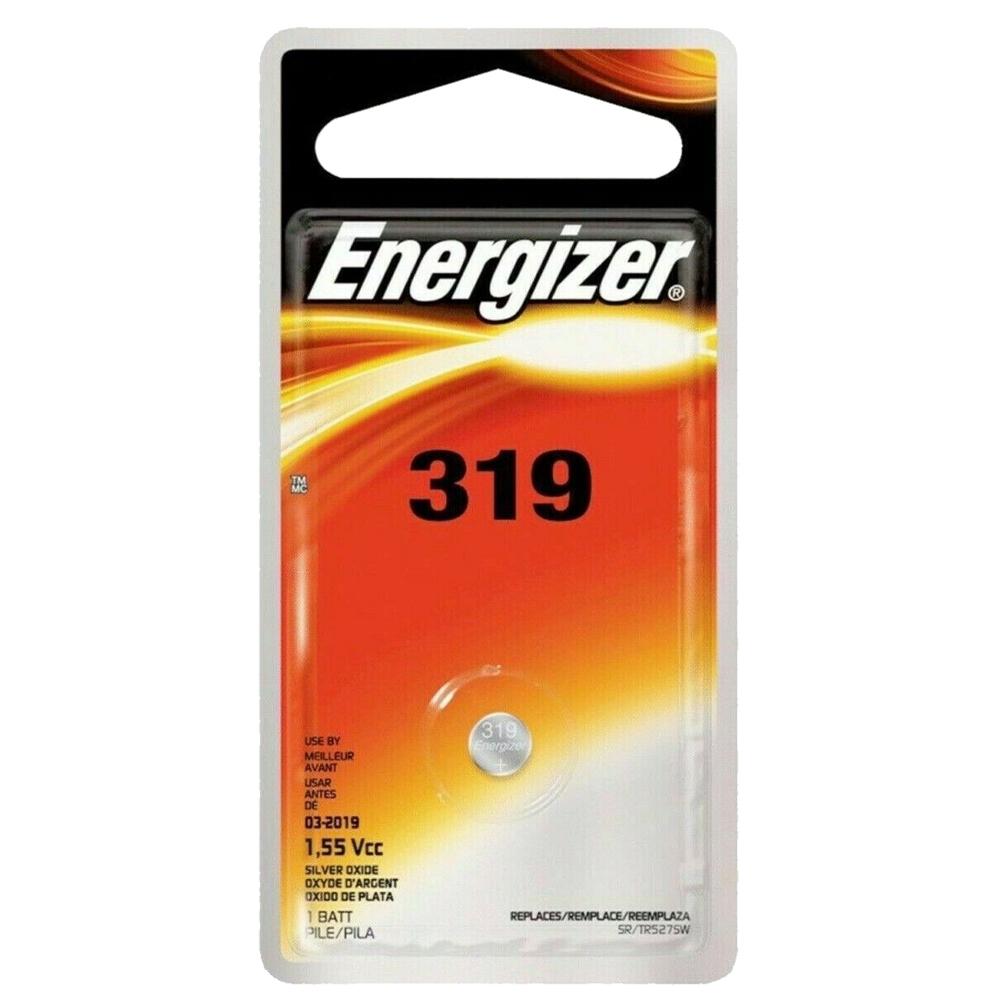 Energizer 319 Silver Oxide Button Cell, 1.55V Low Drain - 1 per card