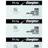 Energizer 335 Silver Oxide Button Cell, 1.55V Low Drain - Tear Strip of 5