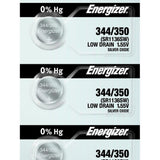 Energizer 344/350 Silver Oxide Button Cell, 1.55V Low Drain - Tear Strip of 5