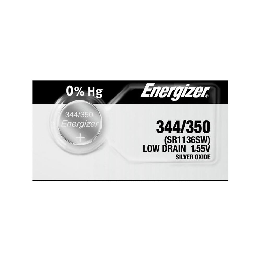 Energizer 344/350 Silver Oxide Button Cell, 1.55V Low Drain - ea (5 per strip)