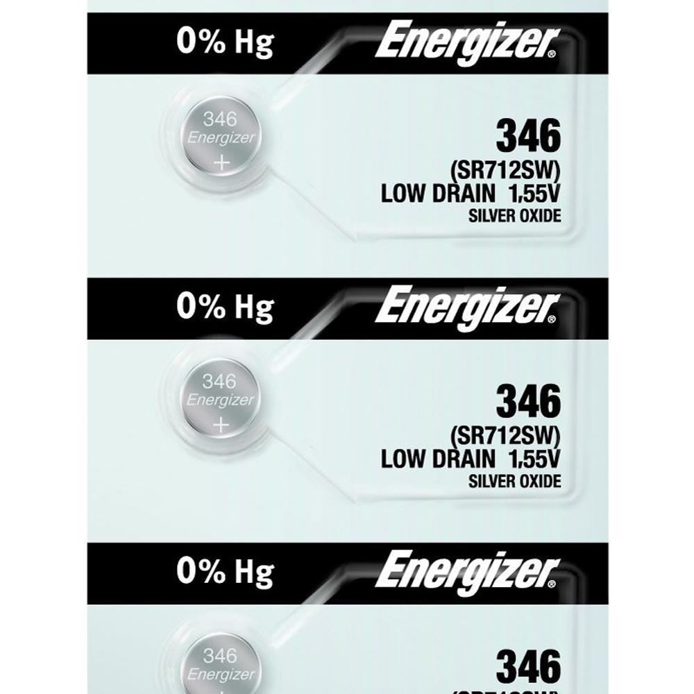 Energizer 346 Silver Oxide Button Cell, 1.55V Low Drain - Tear Strip of 5
