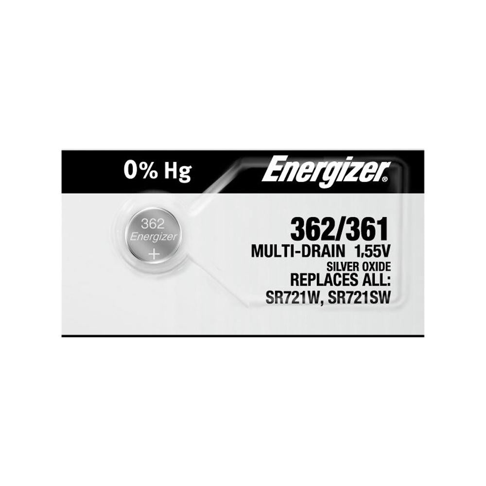 Energizer 362/361 Silver Oxide Button Cell, 1.55V Multi-Drain - each