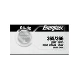 Energizer 365/366 Silver Oxide Button Cell, 1.55V High Drain - each