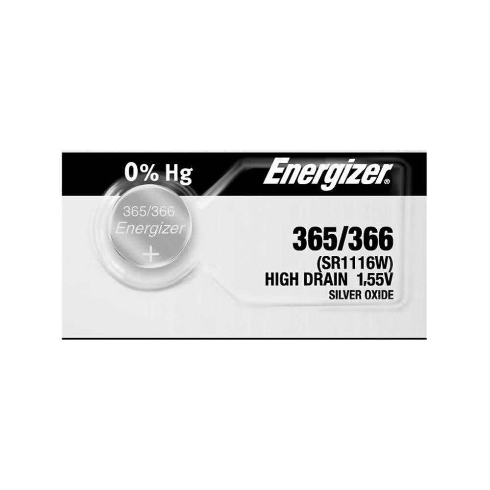 Energizer 365/366 Silver Oxide Button Cell, 1.55V High Drain - each
