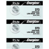 Energizer 373 Silver Oxide Button Cell, 1.55V Low Drain - Tear Strip of 5