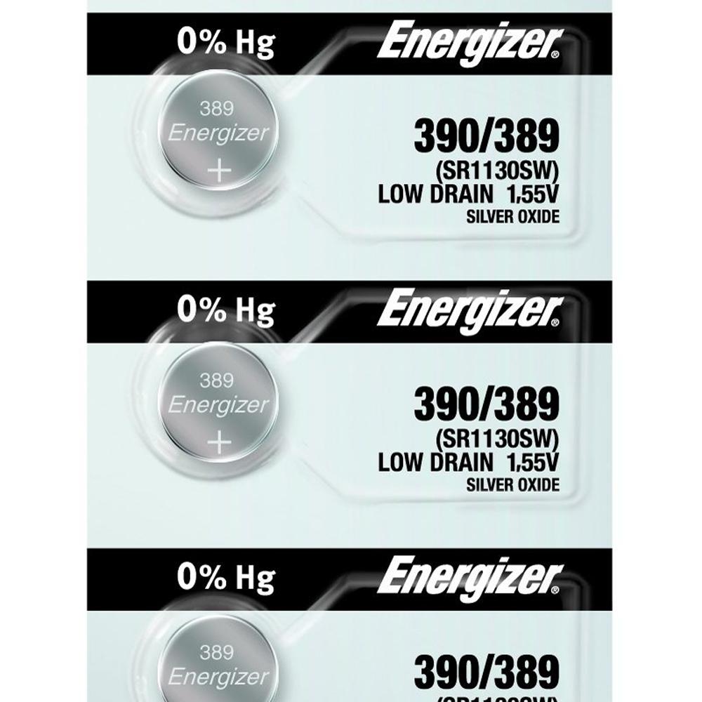 Energizer 390/389 Silver Oxide Button Cell, 1.55V Low Drain - Tear Strip of 5