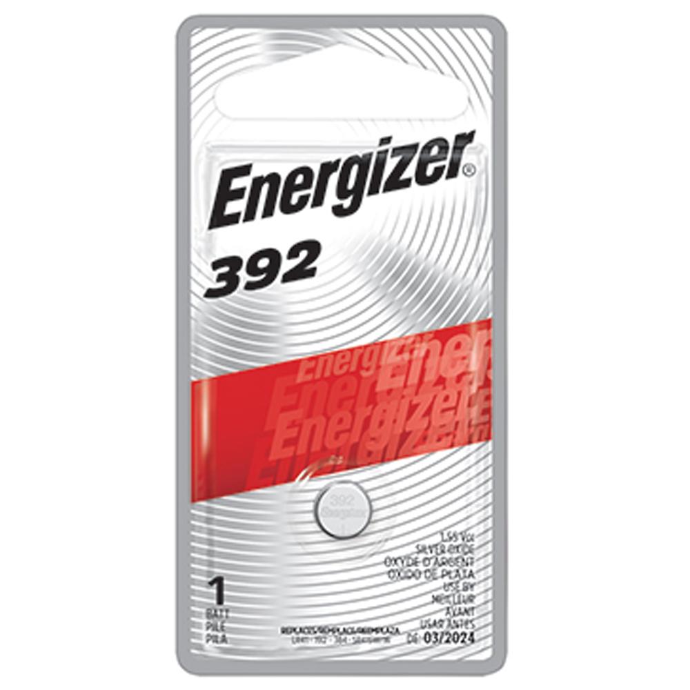 Energizer 392 Silver Oxide Button Cell, 1.55V Multi-Drain - 1 per card