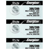 Energizer 395/399 Silver Oxide Button Cell, 1.55V Multi-Drain - Tear Strip of 5