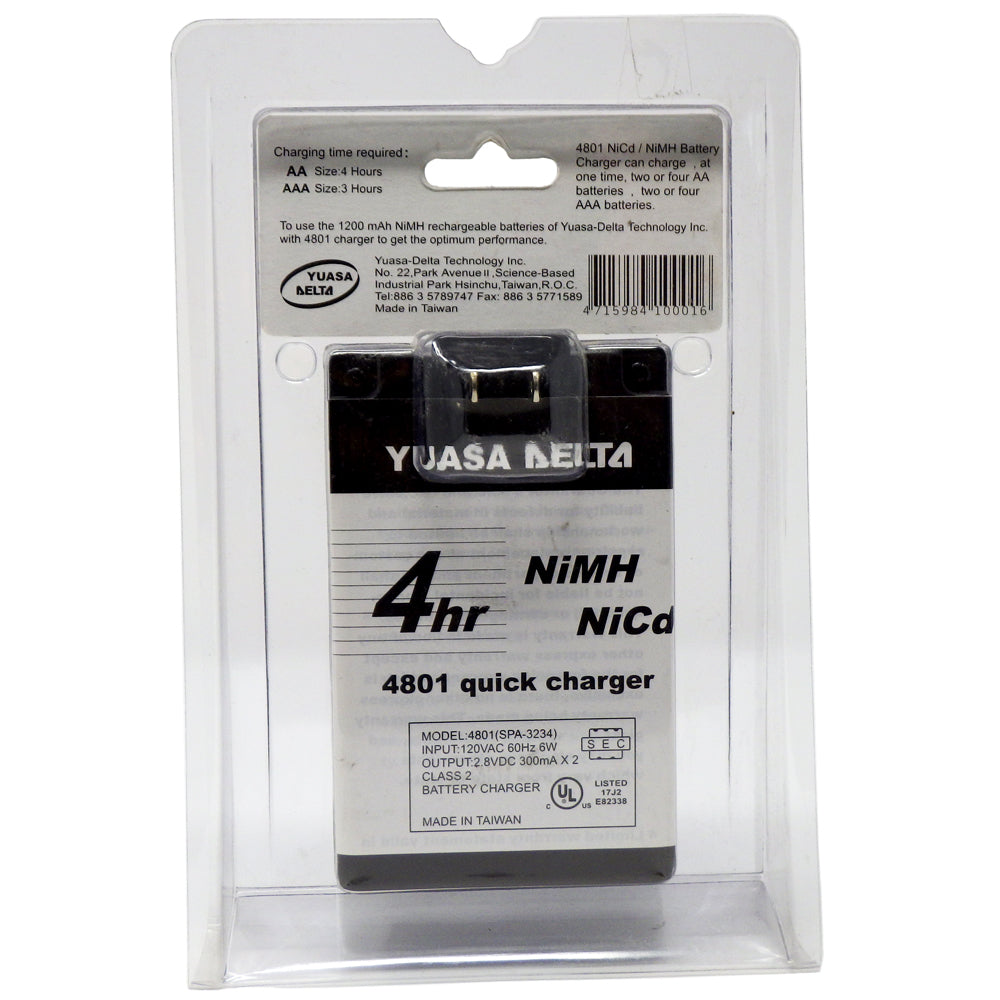 4801 YUASA Delta AA/AAA NiMh / NiCD Charger