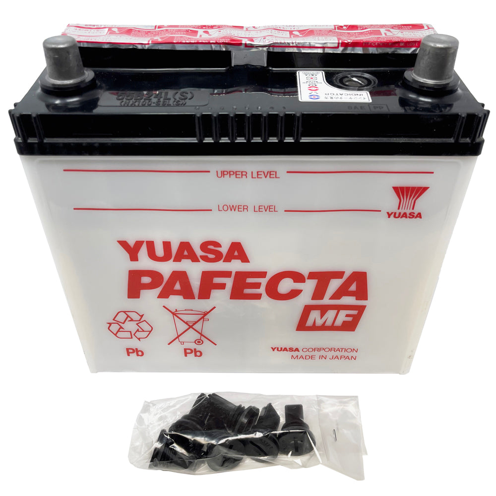 Yuasa 55B24L(S) Conventional Japanese Tractor Battery - STANDARD POSTS, Dry Charged 12V, 45AH, 410 CCA