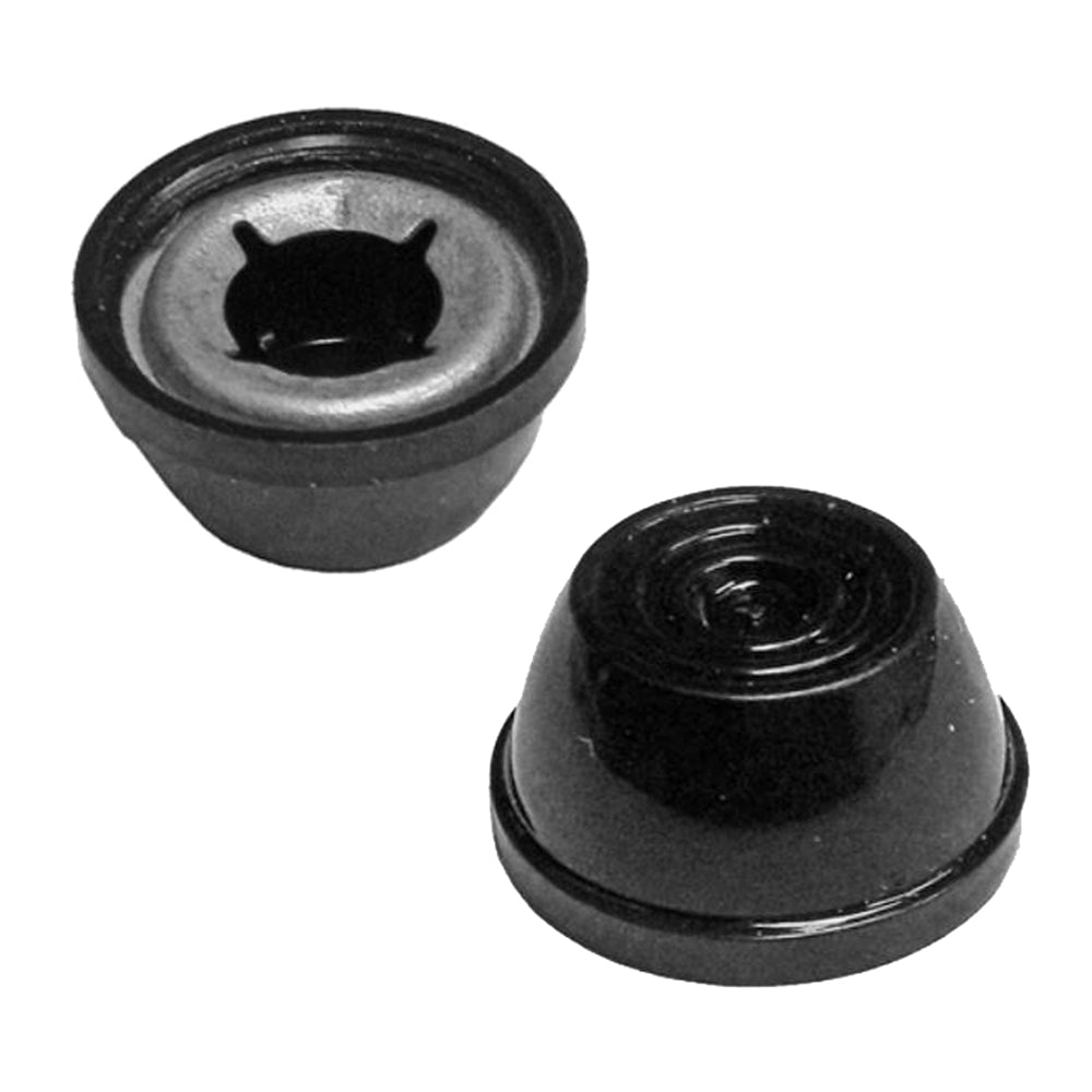 696565 - 2 Wheel Kit - 7" for 3/8" Axle, Black Plastic Wheels w/ Rubber Tread, includes Axle Caps