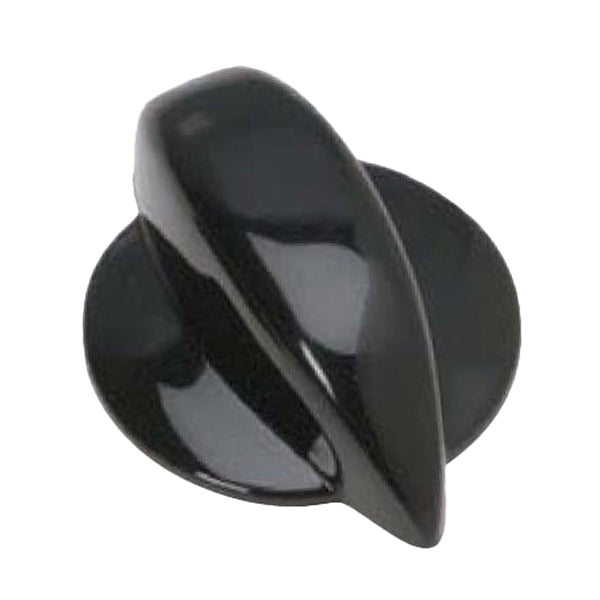 696552 - Knob, Black Plastic Skirted with Pointer - Push-On, for