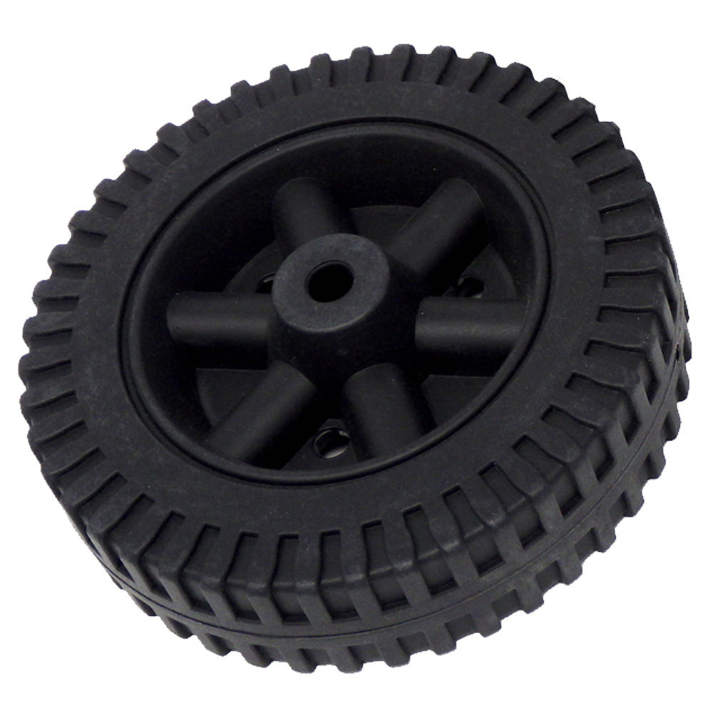 696560 - Wheel, 6" for 3/8" Axle, Black Hollow Plastic for Battery Chargers
