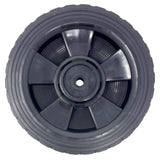 696564 - Wheel, 7" for 3/8" Axle, Black Plastic w/ Diamond Rubber Tread for Battery Chargers