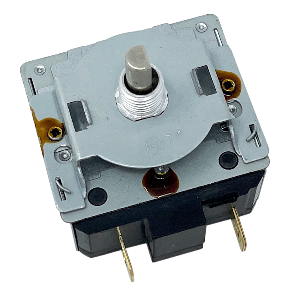 697060A - Timer Kit - Mechanical 60 Minute NO HOLD, 1/4" (6 MM) D-Shaft, 3/8" Threaded Sleeve Panel Mount