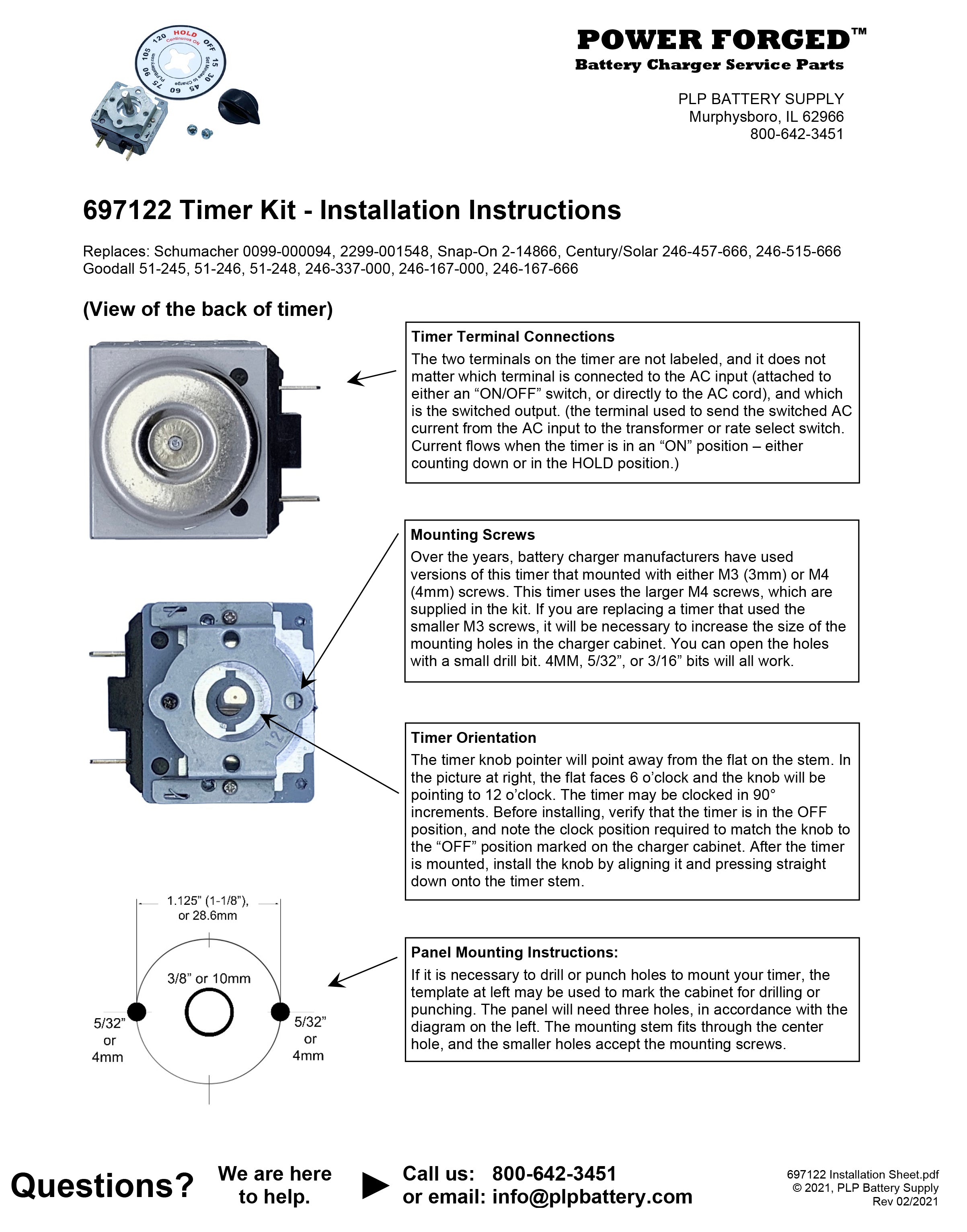 697122 - Timer Kit - Mechanical 120 Minute w/