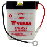 6N2-2A-3 Conv 6V MC Battery, Dry Charged, 2 AH, M2623A