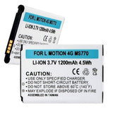 Cell Phone Battery - LG MOTION 4G MS770 3.7V 1200mAh LI-ION BATTERY