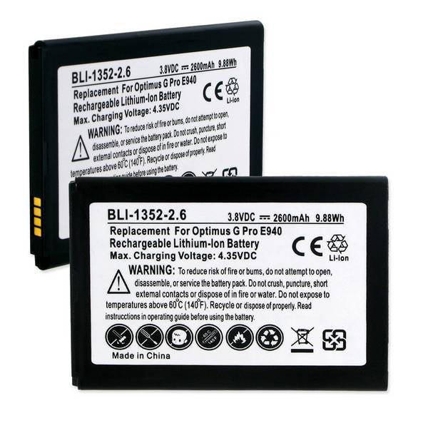 Cell Phone Battery - LG BL-48TH OPTIMUS G PRO E940 3.8V 2.6Ah LI-ION BATTERY  / BLI-1352-2.6 / CEL-F240