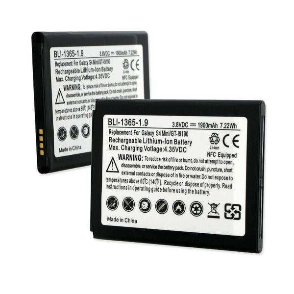 Cell Phone Battery - SAMSUNG GALAXY S4 MINI GT-I9190 3.8V 1900mAh LI-ION BATTERY  / BLI-1365-1.9 / CEL-GTI9190NF / LI-SCH GLXY S4 MIN