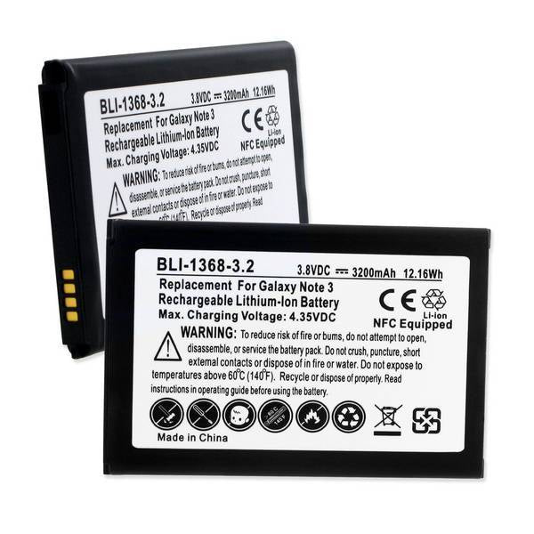 Cell Phone Battery - SAMSUNG GALAXY NOTE 3 N9000 3.8V 3.2Ah LI-ION NFC BATTERY  / BLI-1368-3.2 / CEL-N9000NF