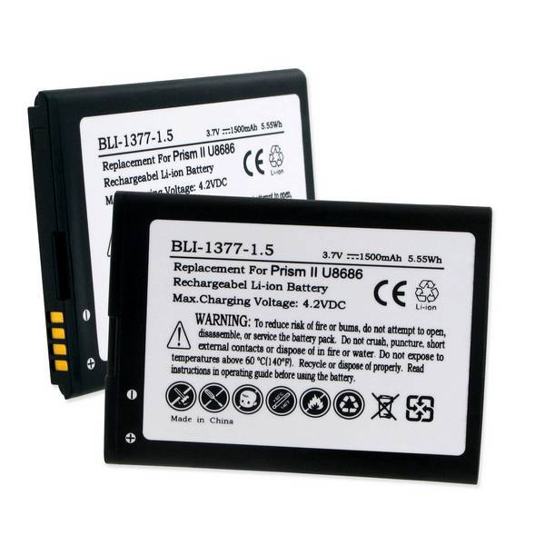 Cell Phone Battery - HUAWEI PRISM II U8686 HB4W1H 3.7V 1500mAh LI-ION BATTERY  / BLI-1377-1.5 / CEL-U8686