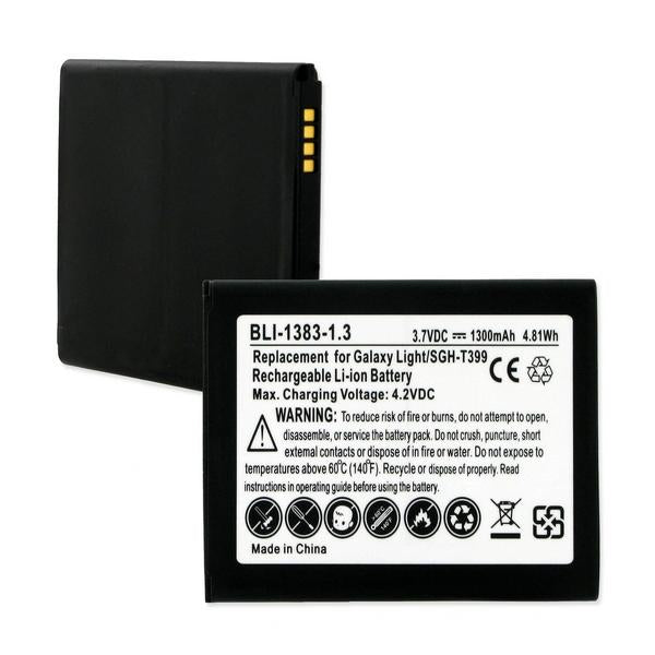 Cell Phone Battery - SAMSUNG GALAXY LIGHT SGH-T399 B105BU 3.7V 1.3Ah LI-ION BATTERY  / BLI-1383-1.3 / CEL-T399