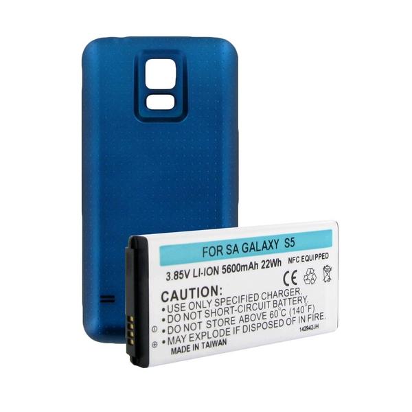 Cell Phone Battery - SAMSUNG GALAXY S5 EXTENDED BATTERY W/NFC BLUE COVER  / BLI-1406-5.6BU / CEL-I9500NFHCBL