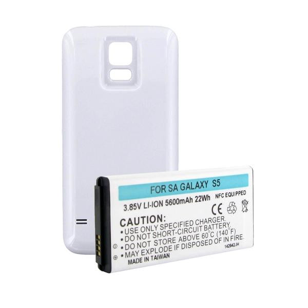 Cell Phone Battery - SAMSUNG GALAXY S5 EXTENDED BATTERY W/NFC WHITE COVER  / BLI-1406-5.6W / CEL-I9500NFHCWH