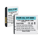 Cell Phone Battery - ALCATEL OT-880 3.7V 700mAh LI-ION BATTERY  / BLI-1418-.8 / CEL-OT880