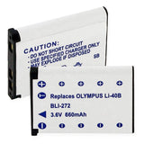 Digital Battery - OLYMPUS Li40B LI-ION 660mAh  / BLI-272 / CAM-LI42B
