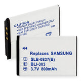 Video Battery - SAMSUNG 0837B LI-ION 800mAh  / BLI-303 / CAM-SLB0837B