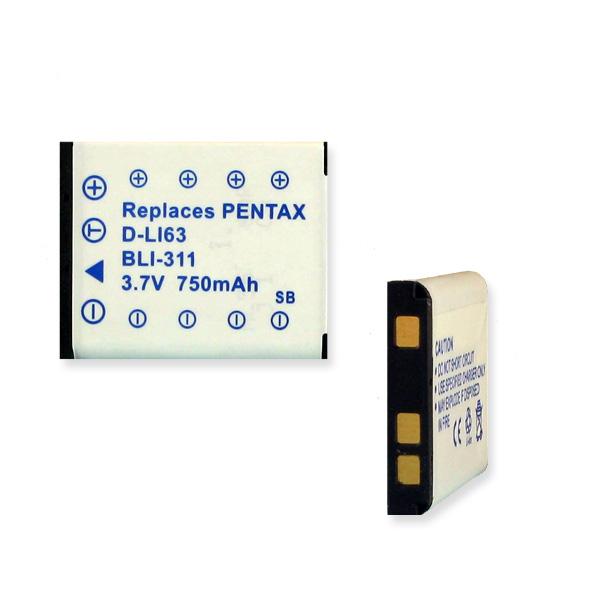 Video Battery - PENTAX D-Li63 LI-ION 750mAh 3.7V  / BLI-311 / CAM-LI42B