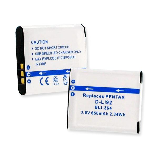 Video Battery - PENTAX D-Li92 LI-ION 650mAh  / BLI-364 / CAM-DLI92