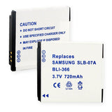 Video Battery - SAMSUNG SLB-07A LI-ION 720mAh  / BLI-366 / CAM-SLB07A