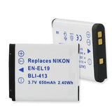 Digital Battery - NIKON EN-EL19 3.7V 650MAH  / BLI-413 / NIKON EN-EL19
