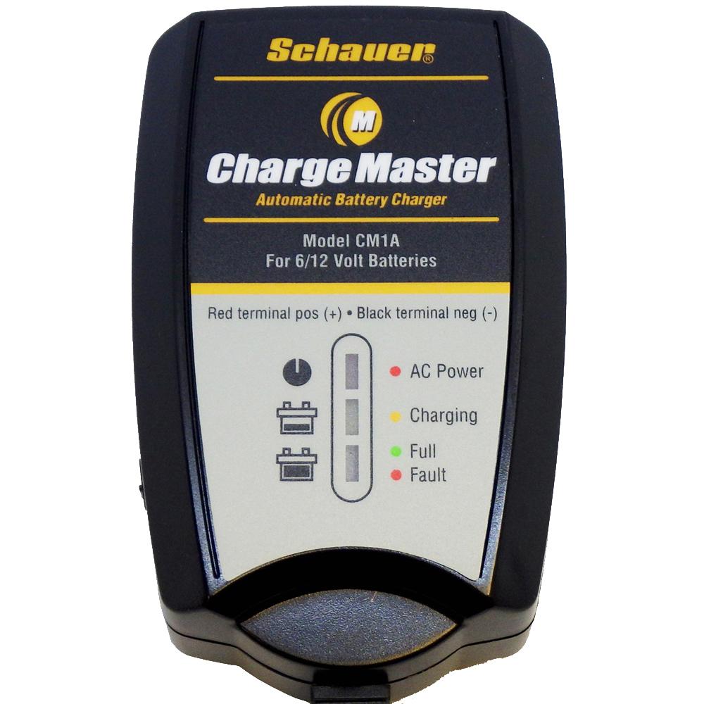 CM1A - Schauer 6/12V 1A Fully Automatic Charger / Maintainer / Conditioner 115VAC Clips & Ring Terminals