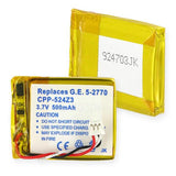 Cordless Phone Battery - G.E. 5-2762/2770 LI-POL 500mAh  / CPP-524Z3 / BATT-2770