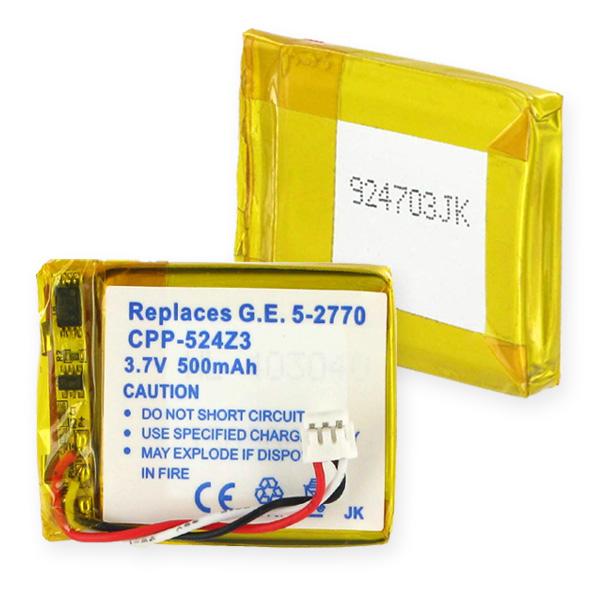 Cordless Phone Battery - G.E. 5-2762/2770 LI-POL 500mAh  / CPP-524Z3 / BATT-2770