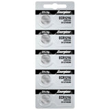 Energizer 1216 Lithium Coin Cell, 3V - Tear Strip of 5