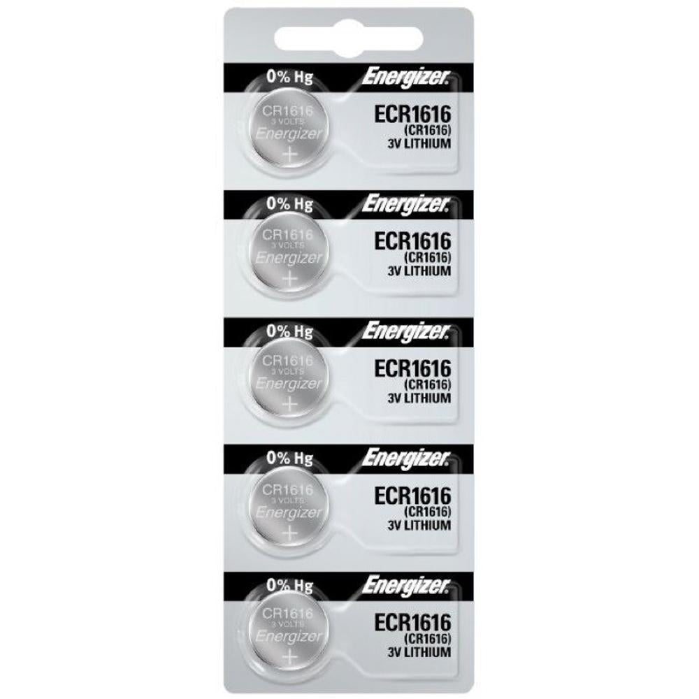 Energizer 1616 Lithium Coin Cell, 3V - Tear Strip of 5