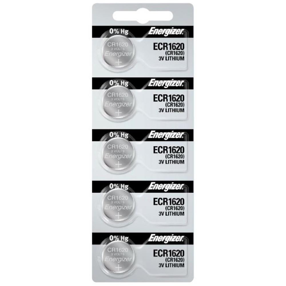 Energizer 1620 Lithium Coin Cell, 3V - Tear Strip of 5 — PLP Battery Supply