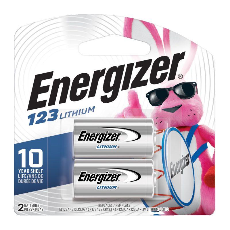 Energizer 3V Lithium 123, 3.0V - 2pk