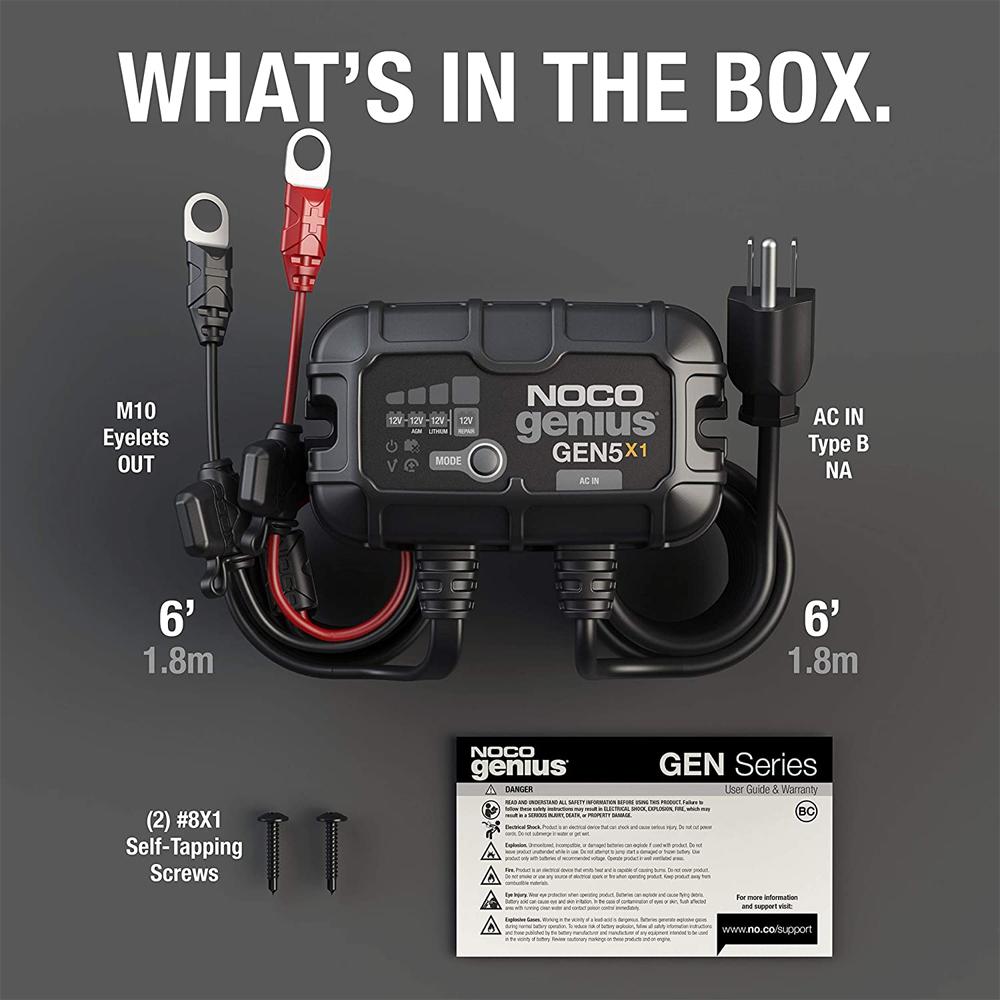 NOCO GEN5X1 1-Bank 5A Onboard Battery Charger & Maintainer