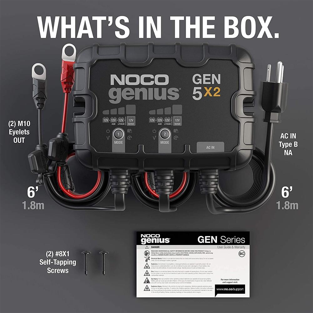 NOCO GEN5X2 2-Bank 10A Onboard Battery Charger & Maintainer