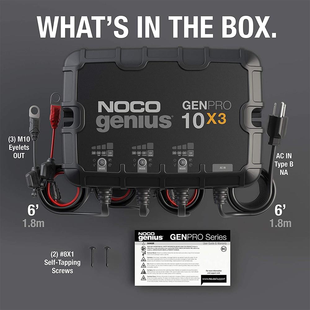 Noco 30 Amp 3 Bank Onboard Battery Charger - Pro Battery Shops