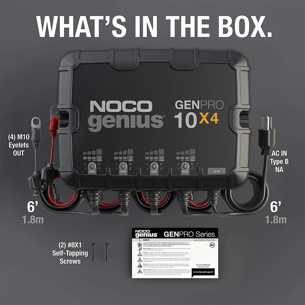 NOCO GENPRO10X4 4-Bank 40A Onboard Battery Charger & Maintainer