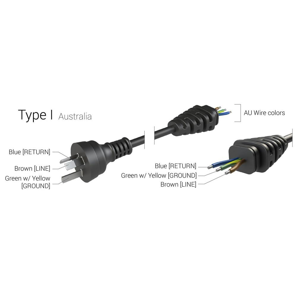 GX Series AC Cord with Australia Type I Plug - 72"