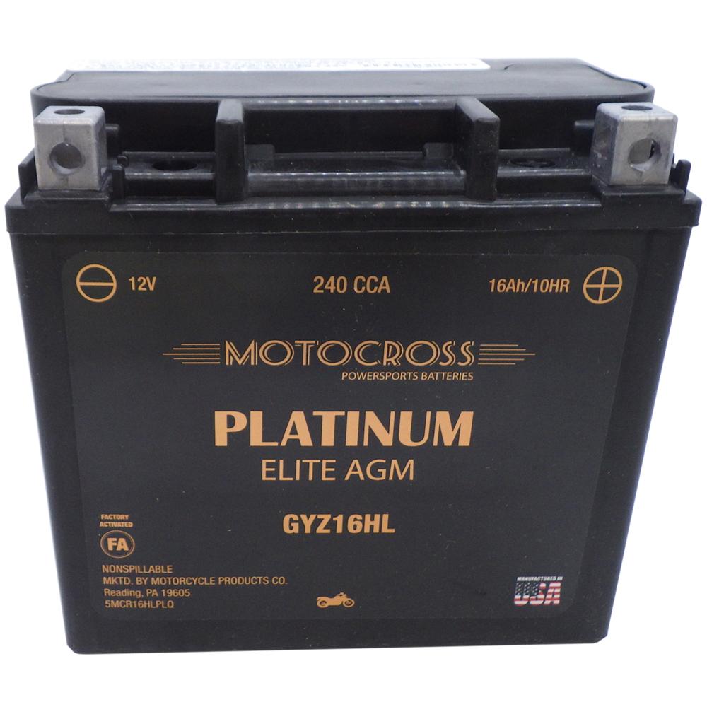 GYZ16HL High Performance 12V AGM MC Battery, FA, 16 AH, 240 CCA  M716GHL