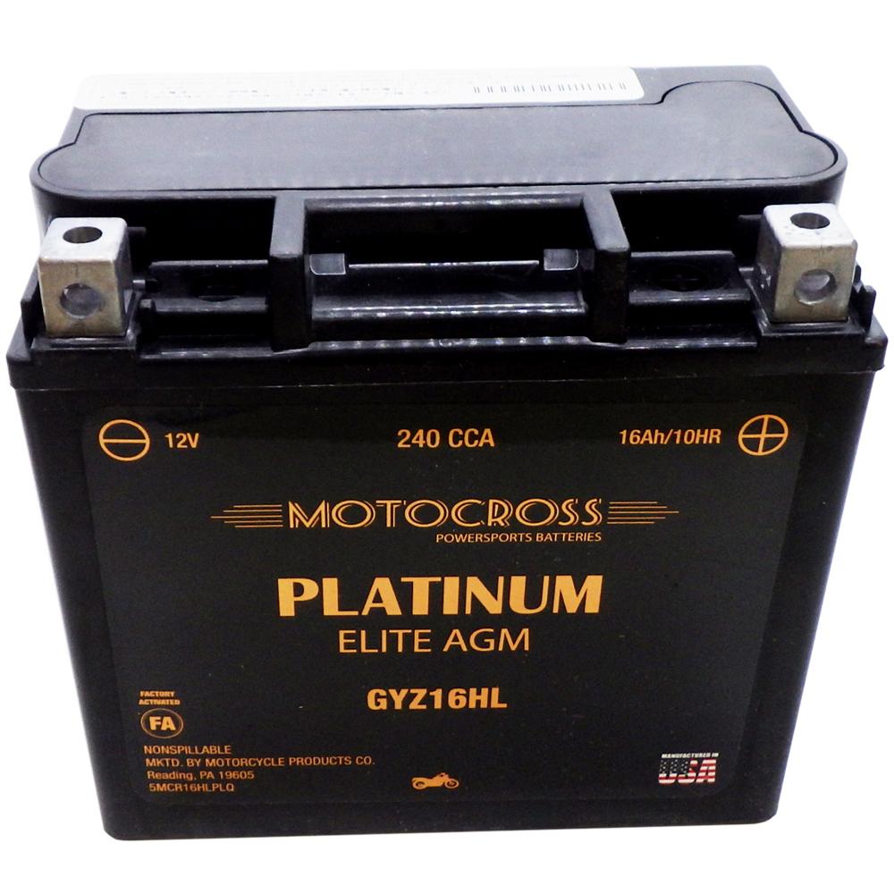 GYZ16HL High Performance 12V AGM MC Battery, FA, 16 AH, 240 CCA  M716GHL